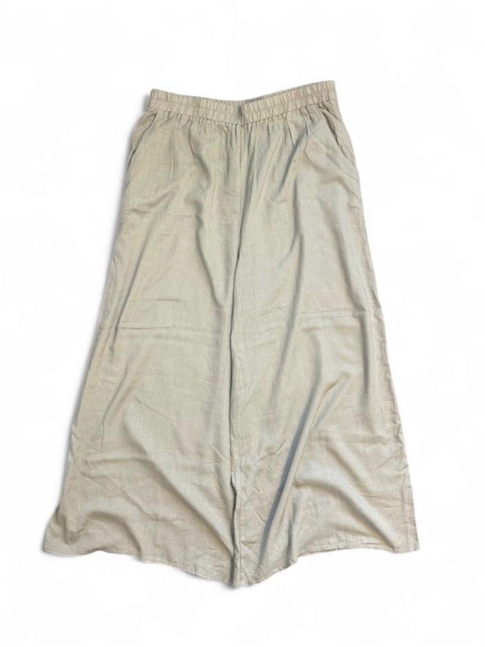 Flowy Wide Leg Linen Blend Pants Neutral Beige‎ XL NWT Coastal Fisherman